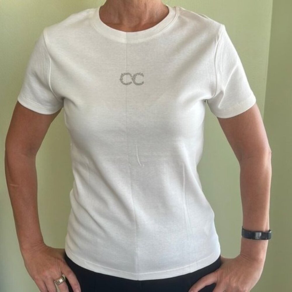 Sparkle "C" White Tee - Picture 1 of 9